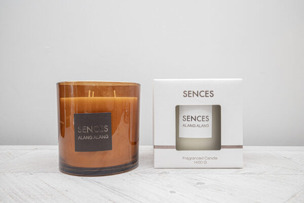 Large Sences White 3 Wick Candle