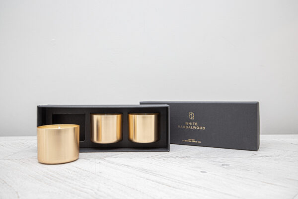White Sandlewood Candle Set of 3
