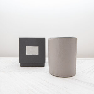 Parma Grey Candle with Faux Leather Wrap