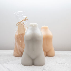 Grey Female Torso Candle